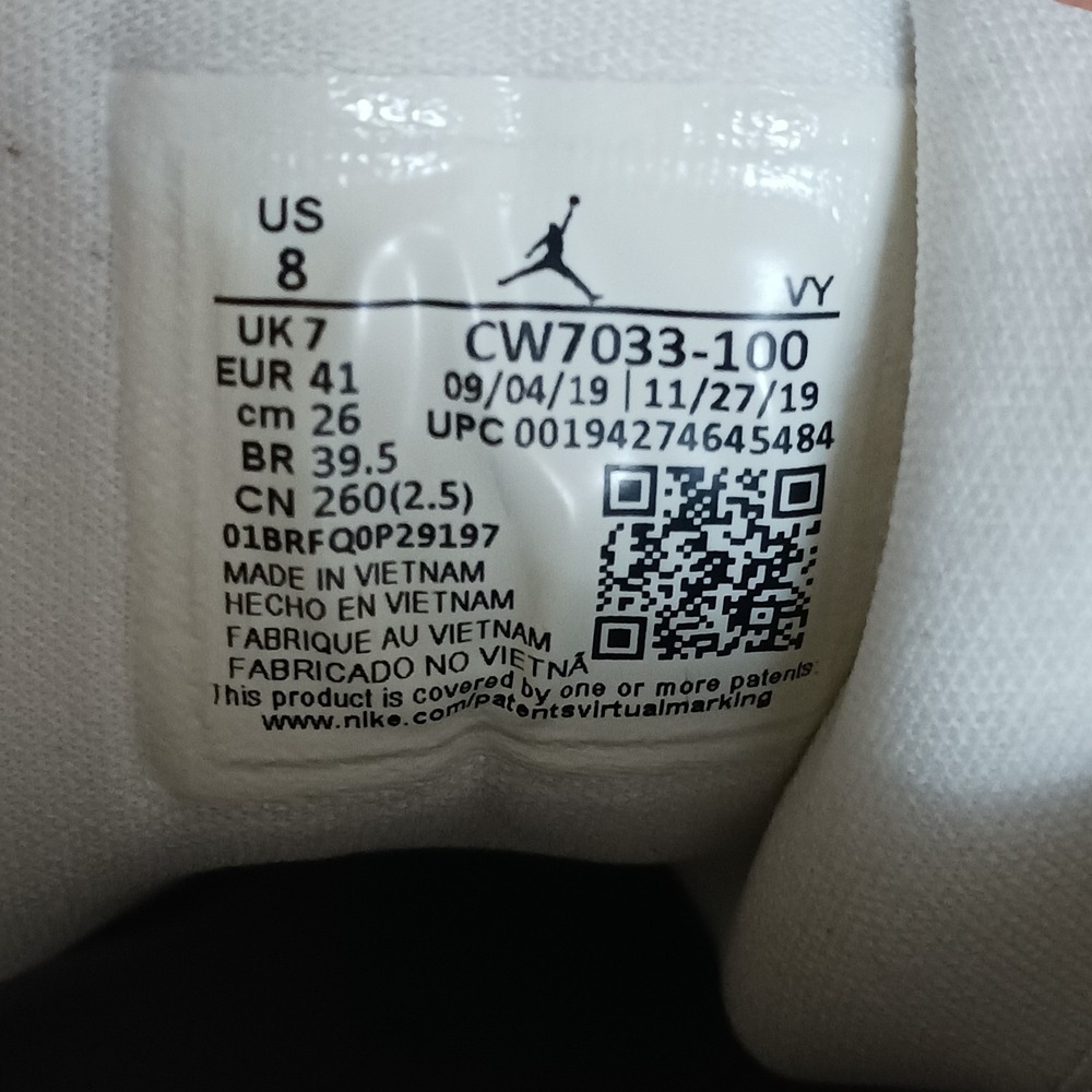 Air Jordan 1 Low White Multi Color Swoosh Men's Sneakers Shoes Size 8 - Picture 12 of 14